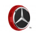 4x Original Mercedes-Benz Nabendeckel Radnabendeckel rot A00040009003594
