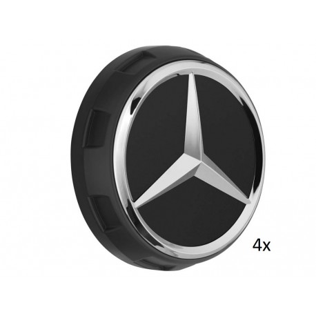 4x Orig.  Mercedes-Benz Nabendeckel Radnabendeckel schwarz matt A00040009009283