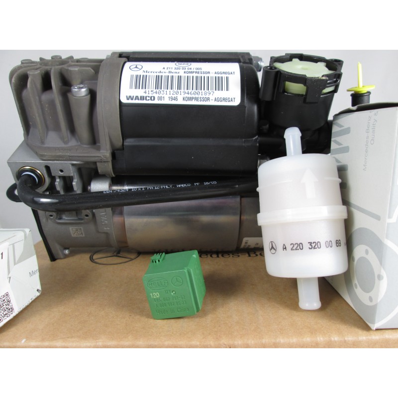 Orig. Mercedes Kompressor für Luftfederung inkl. Filter & Relais E-/S-Klasse  CLS