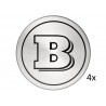 4x Orig. smart 453 BRABUS Nabenabdeckungen glanzgedreht A4534000500C56B