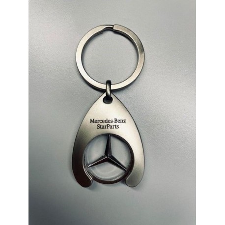 Mercedes-Benz Schlüsselanhänger DAS TAXI Einkaufswagen Einkaufs Chip Stern 