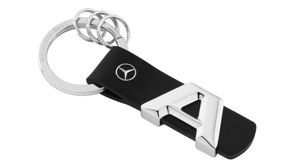 Original Mercedes-Benz Schlüsselanhänger Typo A hochglanzpoliert B66957995