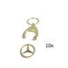 10x Orig. Mercedes-Benz Schlüsselanhänger Einkaufs Chip Einkaufswagen Stern gold