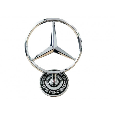 Original Mercedes-Benz Stern Aufsteller Chrom mit schwarzem Emblem A2138170801