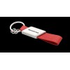 Schlüsselanhänger AMG rot / silberfarben, Edelstahl / Apfelleder B66959851