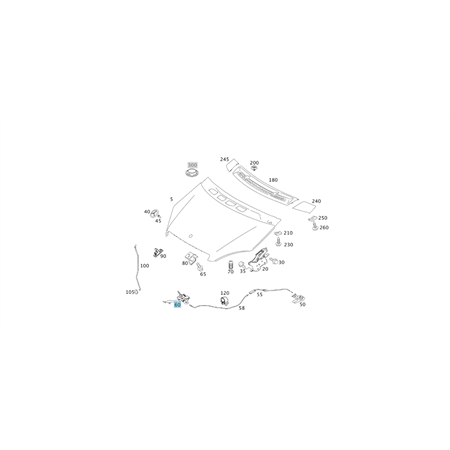 original Mercedes-Benz A-Klasse 169 Haubenschloss Unterteil A1698800460