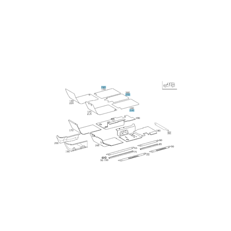 original Mercedes-Benz G-Klasse 463 Gummi Fußmatten Set hinten