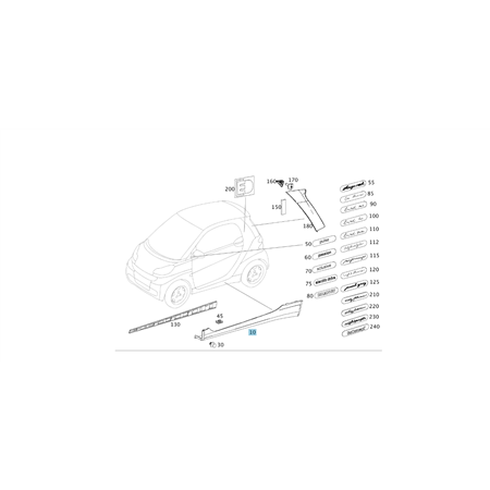 original Smart Schwellerverkleidung links A4516900526 CE6L 